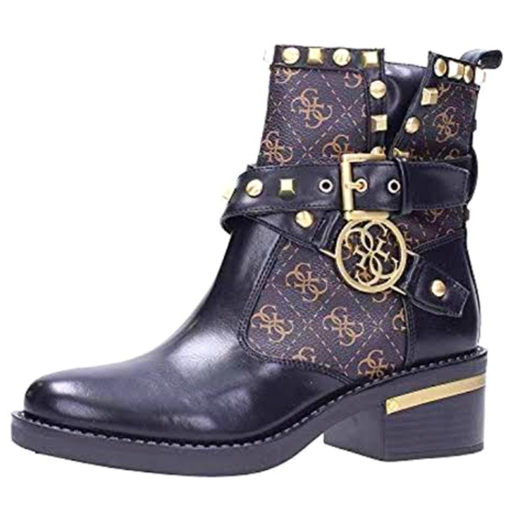 GUESS WOMENS BLACK STUDS BOOTS - Picture 1 of 13